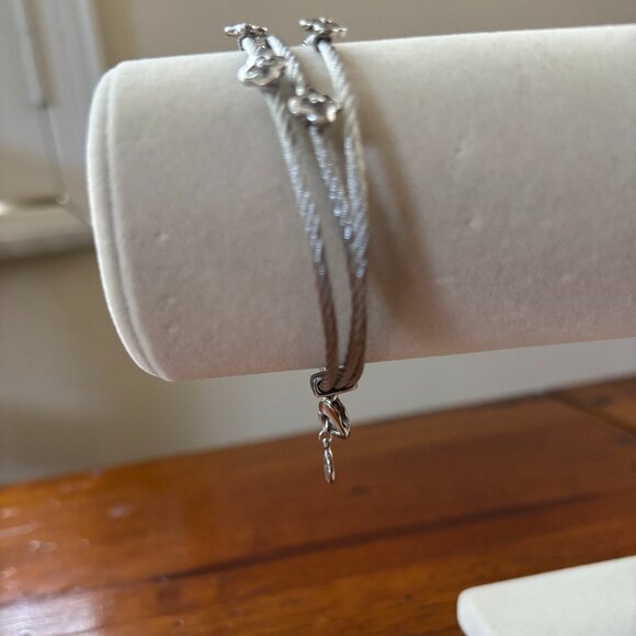 Charriol MALIA Stainless Steel 3 Cable Bracelet With Stones Sz SM - Picture 11 of 12